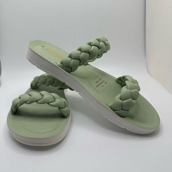 CUSHIONAIRE Women's braided slide sandal +Memory Foam 6 MINT - Picture 6 of 8